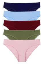 Sensu Kadın Düz Renkler Pamuklu 5'Li Slip Külot - Set Kts3039