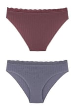Sensu Kadın Fitilli Dantel Detaylı Slip Külot 3'Lü Paket Set - Kts1207