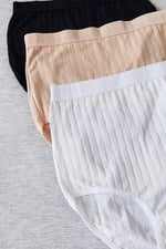 Sensu Kadın Fitilli Soft Renkler 5'li Yüksek Bel Külot Set - Kts3054