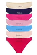 Sensu Kadın Gün Baskılı Pamuklu Slip 7li Külot Set - Model3 2X Large