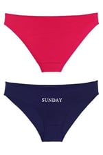 Sensu Kadın Gün Baskılı Pamuklu Slip 7li Külot Set - Model3 Small