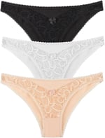Sensu Kadın Önü Dantelli Slip Külot 3'Lü Paket Set Kts2069