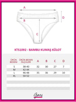 Sensu Kadın Özel Kumaş Bambu Beli Dantelli 3'Lü Külot Set