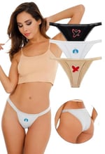 Sensu Kadın Pamuklu Taş Baskılı 3'Lü Slip Külot Set - Kts3040