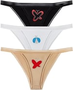 Sensu Kadın Pamuklu Taş Baskılı 3'Lü Slip Külot Set - Kts3040
