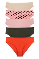 Sensu Kadın Puantiyeli Model Slip Külot 5'Li Paket Set Kts1188