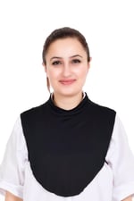 Sensu Simit Yaka Boyunluk Bone Pamuk Penye,Sıyah Standart