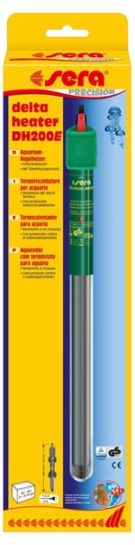 sera delta heater DH200 (200 W) – Şoka dayanıklı standart ısıtıcı, özellikle ince tasarım, aşırı ısınma korumalı - Seçenekler: 200 W, 25 W, 300 W