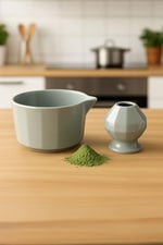Seramik Chawan Matcha Çayı Köpürtme Kasesi ve Whisk Matcha Tutucu mt247