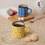 Seramik Espresso Bardakları, 5oz Espresso Bardak Seti 4, El Yapımı Espresso Kupası, 2.75 İnç Espresso Kupaları, Çok Renkli Demitasse Bardaklar, Mikrodalga ve Bulaşık Makinesinde Yıkanabilir Espresso