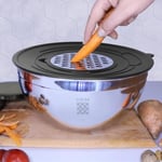 Serenk Modernist 9 parça Rendeli Çelik Karıştırma ve Saklama Kabı Seti | 18/10 paslanmaz çelik, 1.35/3.00/4.60 L, hava geçirmez, 2 rende, Türkiye'de üretilmiştir