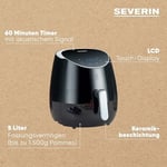 SEREVIN FR 2445 XXL sıcak hava fritözü (2.000 W, 5 l kapasite, 1.500 g kızartma miktarı) paslanmaz çelik/siyah