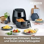 SEREVIN FR 2445 XXL sıcak hava fritözü (2.000 W, 5 l kapasite, 1.500 g kızartma miktarı) paslanmaz çelik/siyah