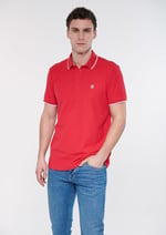 Şerit Detaylı Kırmızı Polo Tişört Slim Fit/Dar Kesim 066039-33203