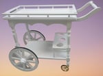 Servis Araba 12012 Büyük Teker Model Kayın Ayak Nature Ceviz Boya Yemek dağıtır