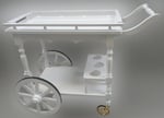 Servis Araba 12012 Büyük Teker Model Kayın Ayak Nature Ceviz Boya Yemek dağıtır
