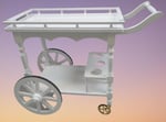 Servis Araba 12012 Büyük Teker Model Kayın Ayak Nature Ceviz Boya Yemek dağıtır