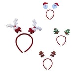 Set of 4 Christmas Headbands with Different Designs Christmas Party Holiday Headbands for Kids Women Men Christmas and Holiday Parties Christmas Party Gifts (One Size Fits All)
