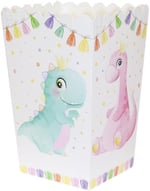 Sevimli Dinozor Temalı Karton Mısır Kutusu Popcorn Kutusu 8'li