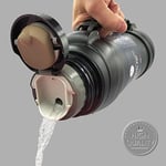 Seyahat termos şişesi 2 litre – paslanmaz çelik çift duvarlı – kamp veya yürüyüş – 24 saatten fazla sıcak veya soğuk, su, kahve, süt, çay veya mat