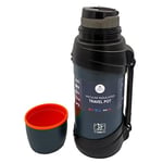 Seyahat termos şişesi 2 litre – paslanmaz çelik çift duvarlı – kamp veya yürüyüş – 24 saatten fazla sıcak veya soğuk, su, kahve, süt, çay veya mat
