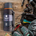Seyahat termos şişesi 2 litre – paslanmaz çelik çift duvarlı – kamp veya yürüyüş – 24 saatten fazla sıcak veya soğuk, su, kahve, süt, çay veya mat