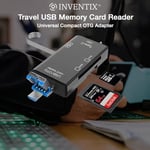 Seyahat USB Bellek Kartı Okuyucu Mikro ve Düzenli SD Kartlar Seyahat için - 6 in 1 Dizüstü Güvenli Dijital Evrensel Kompakt OTG Adaptörü
