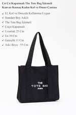 SHAKA U45 Çıt Çıt Kapatmalı The Tote Bag Işlemeli Kanvas Kumaş Günlük Kadın Kol Ve Omuz Çantası 25x30