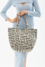 SHAKA U50 Kanvas Kumaş Tek Bölmeli,Çıt Çıt Kapamalı,The Tote Bag Baskılı Kol ve Omuz Çantası