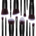 SHANY Black Bombshell 14 Parça Fırça Seti – Elite Cosmetics Fırça Koleksiyonu - Komple Kabuki Makyaj Fırçası Seti Siyah - 14 Parça