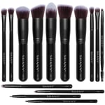 SHANY Black Bombshell 14 Parça Fırça Seti – Elite Cosmetics Fırça Koleksiyonu - Komple Kabuki Makyaj Fırçası Seti Siyah - 14 Parça