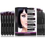 SHANY Black Bombshell 14 Parça Fırça Seti – Elite Cosmetics Fırça Koleksiyonu - Komple Kabuki Makyaj Fırçası Seti Siyah - 14 Parça