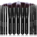 SHANY Black Bombshell 14 Parça Fırça Seti – Elite Cosmetics Fırça Koleksiyonu - Komple Kabuki Makyaj Fırçası Seti Siyah - 14 Parça