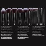 SHANY Black Bombshell 14 Parça Fırça Seti – Elite Cosmetics Fırça Koleksiyonu - Komple Kabuki Makyaj Fırçası Seti Siyah - 14 Parça