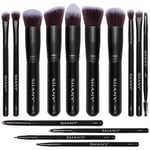 SHANY Black Bombshell 14 Parça Fırça Seti – Elite Cosmetics Fırça Koleksiyonu - Komple Kabuki Makyaj Fırçası Seti Siyah - 14 Parça