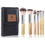 SHANY I love Bamboo - 7 parça Petite Pro Bambu fırça seti, taşıma çantalı