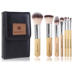 SHANY I love Bamboo - 7 parça Petite Pro Bambu fırça seti, taşıma çantalı