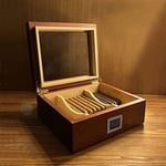 Shark Anatolia Mezmob Masif Yerli Sedir Ağacı Humidor Puro Kutusu Camlı 2 Bölmeli Dijital