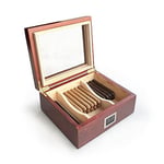 Shark Anatolia Mezmob Masif Yerli Sedir Ağacı Humidor Puro Kutusu Camlı 2 Bölmeli Dijital