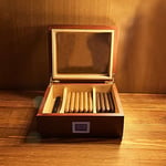 Shark Anatolia Mezmob Masif Yerli Sedir Ağacı Humidor Puro Kutusu Camlı 2 Bölmeli Dijital