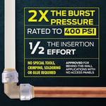 SharkBite Max 1/2 İnç Küresel Vana, Pirinç Tesisat Bağlantısı Bağlantısı için İtin, Su Kapatma, PEX Boru, Bakır, CPVC, PE-RT, HDPE, UR22222A