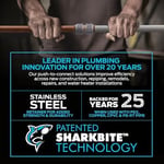 SharkBite Max 1/2 İnç Küresel Vana, Pirinç Tesisat Bağlantısı Bağlantısı için İtin, Su Kapatma, PEX Boru, Bakır, CPVC, PE-RT, HDPE, UR22222A