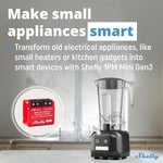 Shelly 1PM Mini Gen3 | WLAN akıllı röle şalteri | 1 kanal 8A | akım ölçümü | sıva altı ışık şalteri | Alexa ve Google Home | ev otomasyonu | iOS Android uygulaması | Hub gerektirmez
