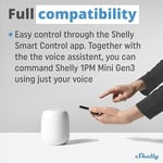 Shelly 1PM Mini Gen3 | WLAN akıllı röle şalteri | 1 kanal 8A | akım ölçümü | sıva altı ışık şalteri | Alexa ve Google Home | ev otomasyonu | iOS Android uygulaması | Hub gerektirmez