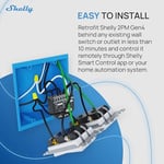 Shelly 2PM Gen4, Wi-Fi ile çalışan akıllı röle şalteri, 16A, güç ölçümü, panjur şalteri, ev otomasyonu, uzaktan kumanda, hub gerekmez, Alexa, HomeKit & Googlе, Zigbee, Matter, 1 adet