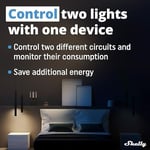 Shelly Plus 2PM, Wi-Fi ve Bluetooth 2 kanallı akıllı röle şalteri, güç ölçümü, ev otomasyonu, panjur uzaktan kumanda, Alexa ve Google Home, iOS Android uygulaması (2'li paket)