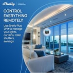 Shelly Plus 2PM | WLAN 2 kanallı akıllı röle şalteri | güç tüketimi ölçümü, ev otomasyonu | Google Home Alexa aksesuarı | iOS Android uygulaması