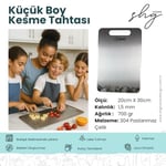 ShgHome 2'li Paslanmaz Çelik Kesme/Doğrama Tahtası Seti (Büyük Boy 23x34 cm ve Küçük Boy 20x30 cm)