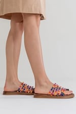 Shoes Hannah Çok Renkli Deri Detaylı Terlik