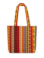 Shopexxtra Anadolu Kilim Desenli Kadın Tote Bag – Keten Omuz Çantası, Geniş Hacimli Günlük Kullanım & Alışveriş Çantası, 40x35x8 cm